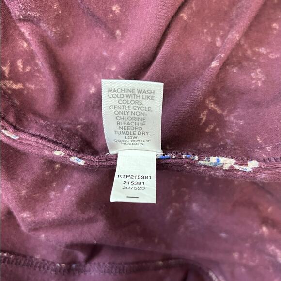 J. Jill Women's 3/4 Sleeve Luxe Supima A-Line Tunic, Deep Wine Floral, size L - Picture 8 of 10